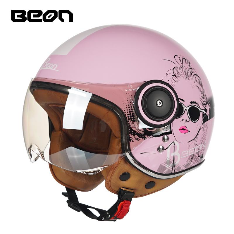 BEON Мотоциклетный шлем Открытый шлем Casco Moto Шлем для электросамоката Сертифицирован DOT Ретро Винтажный шлем Мотоциклетный гоночный шлем Capacete