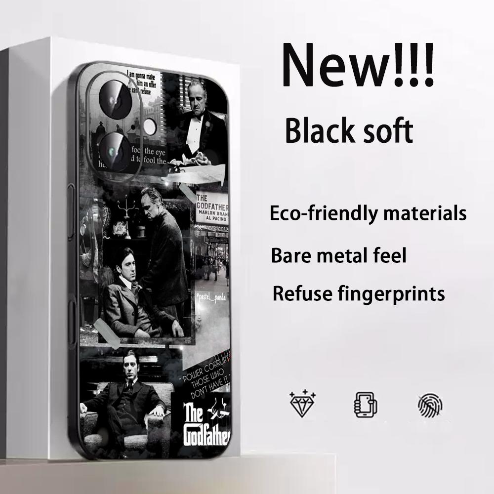 Крестный отец Классические кинопостеры Чехол для телефона Для iPhone 17 16 e 15 14 13 12 Plus Mini Pro Max Мягкий черный Ударопрочный чехол