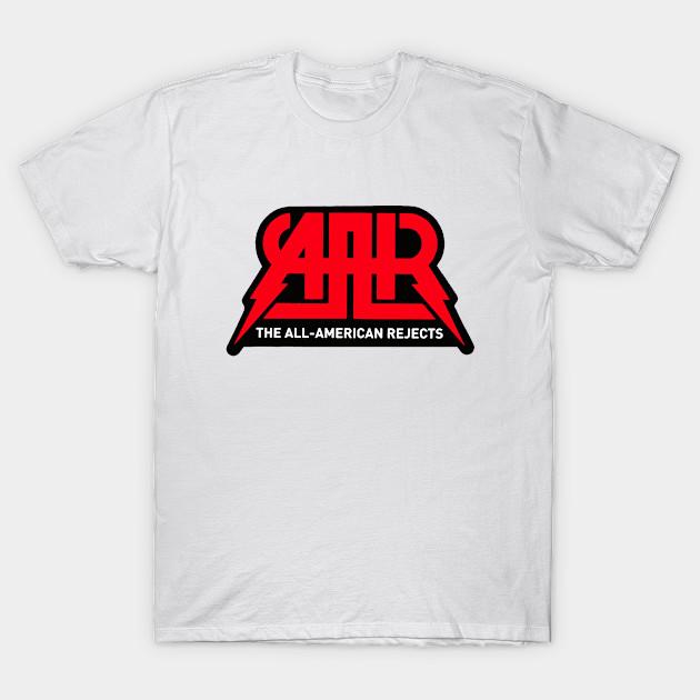 Asian Size Men Black Print T-shirt The All American Rejects No-Cut Heat Transfer Print Cotton Tshirt