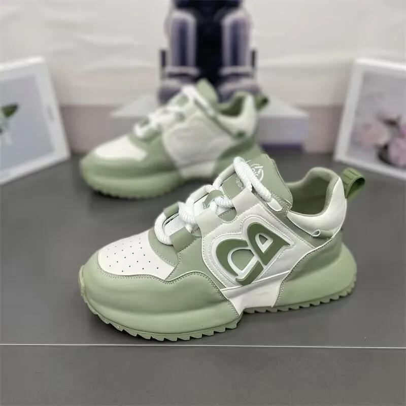 Модные дизайнерские массивные кроссовки для мужчин, покрытая подошва, модные кожаные дышащие повседневные кроссовки с увеличенной внутренней платформой