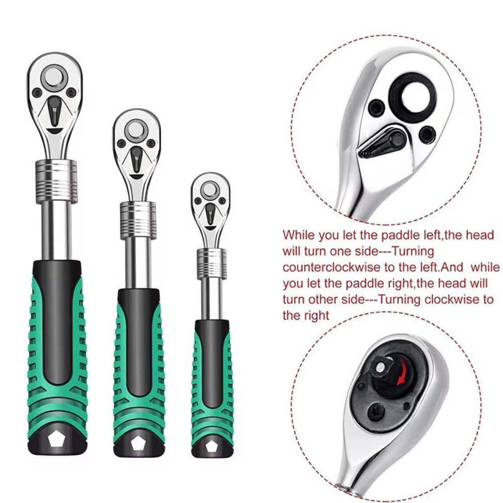 Drive Rotating Socket Wrench 72 Teeth Universal Wrench Retractable Ratchet Wrench Hand Tool