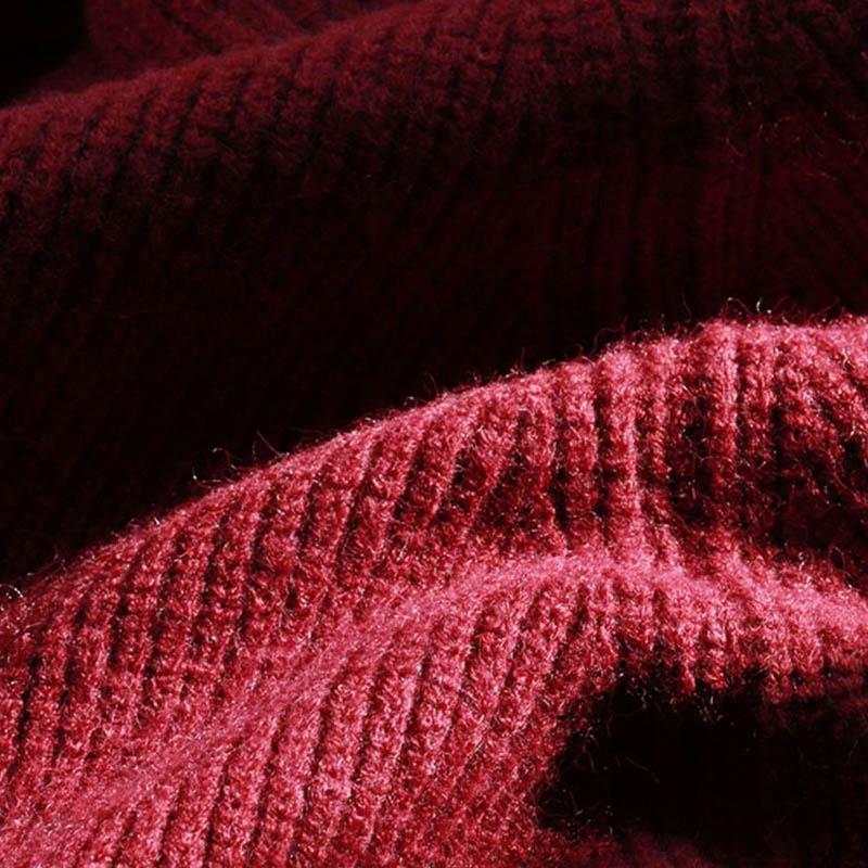 Sweater for Women Autumn Winter Thickened Warm Knitted Stretchy Long Sleeve Oversize Tops