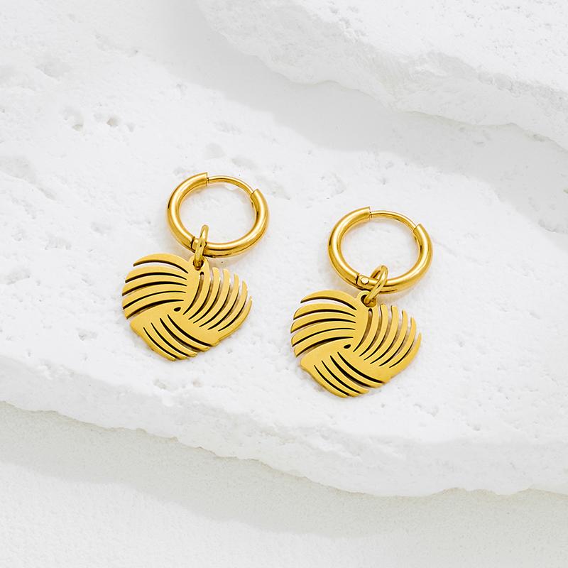 Bohemian Leaves Mandala Flower Charm Hoop Earring Women Romantic Butterfly Elf Ear Jewelry Girls Stainless Steel Earrings Gifts