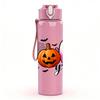 1PC Boo Fall Pumpkin Ghost Letter 750ml Color Plastic Sports Water Bottle Leakproof Flip Straw Lid Suitable for Sports Office Home Use