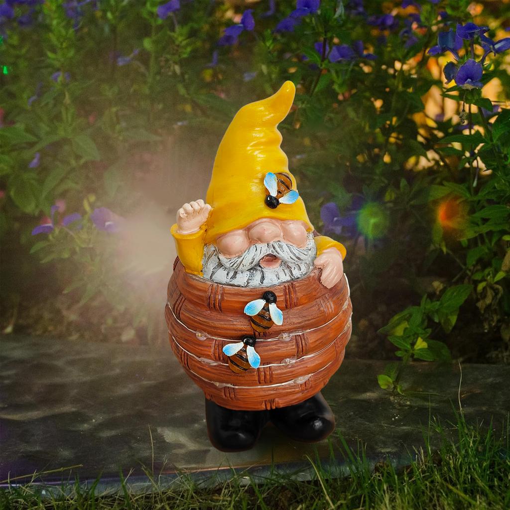 Садовые статуэтки на солнечной батарее для улицы, Статуэтка гнома с солнечными огнями, Лучшие садовые подарки на день рождения, новоселье, фестиваль