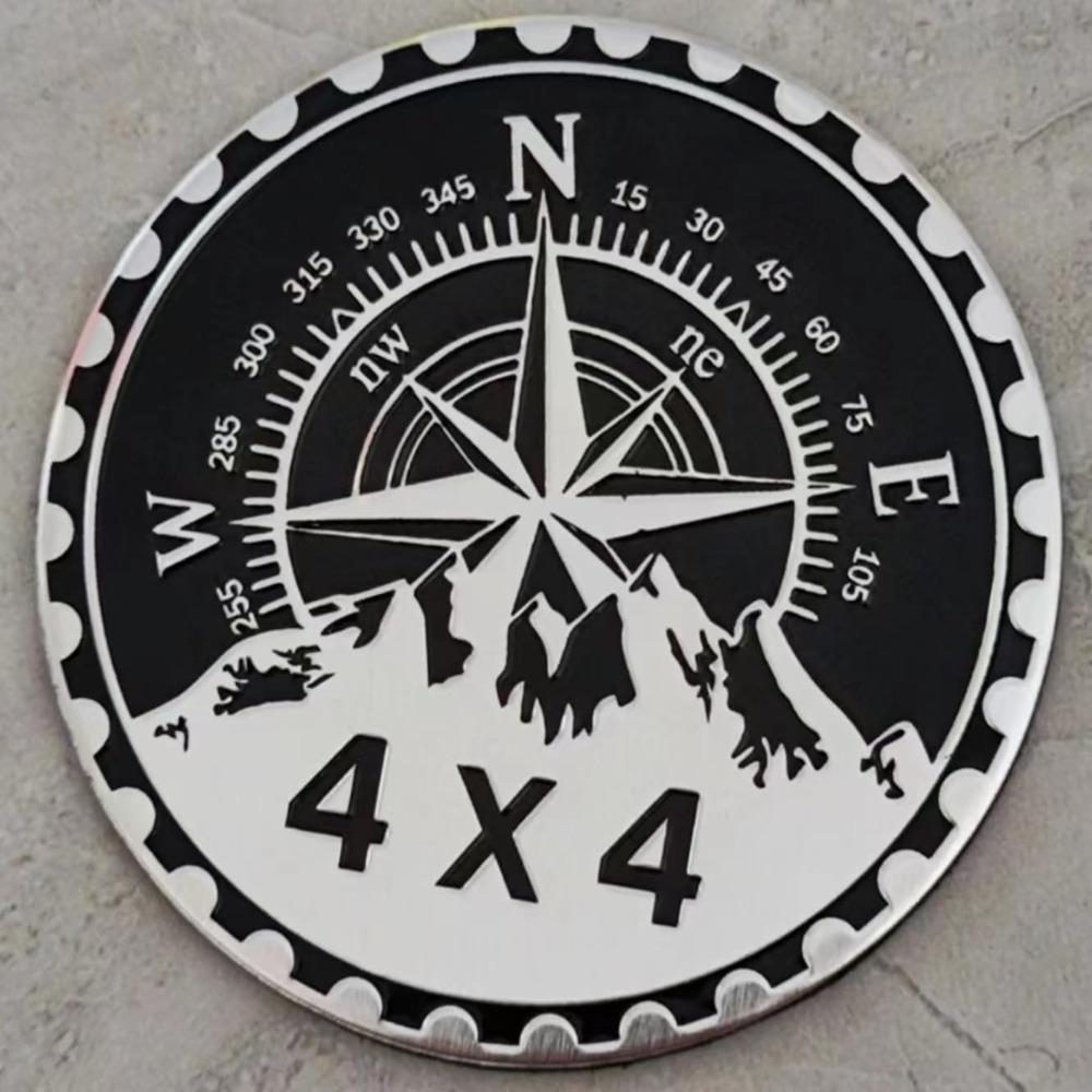 Metal Round Emblem Decals 2.36*2.36inch Car Badge Decals Stickers 3D Metal Car Emblems  Car