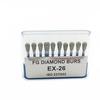 10 шт./компл. 1,6 мм, высокоскоростные стоматологические боры, высокоскоростные наконечники, турбинные алмазные боры, алмазная полировка, стоматологические алмазные боры EX-26