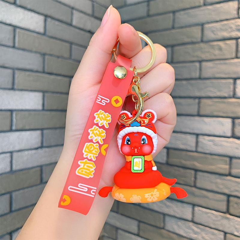 Творческий весенний фестиваль змея счастливый брелок год кулон китайский стиль змея брелок рюкзак украшения аксессуары подарок