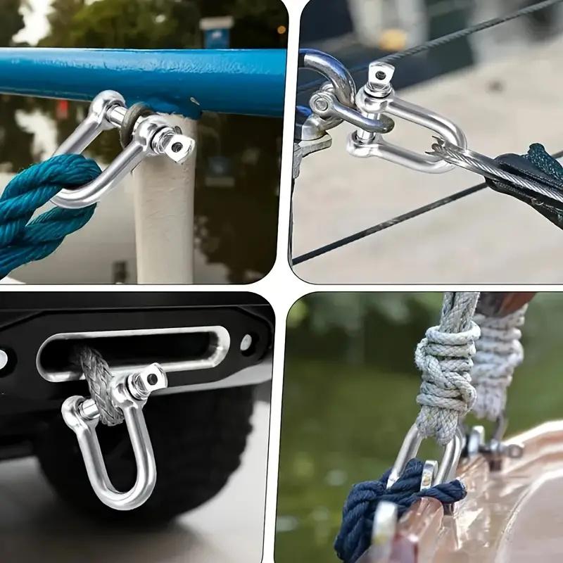 5шт D-образная скоба с винтовым штифтом из нержавеющей стали 304 для тяжелых условий эксплуатации для цепей, тросов, подъема, кемпинга