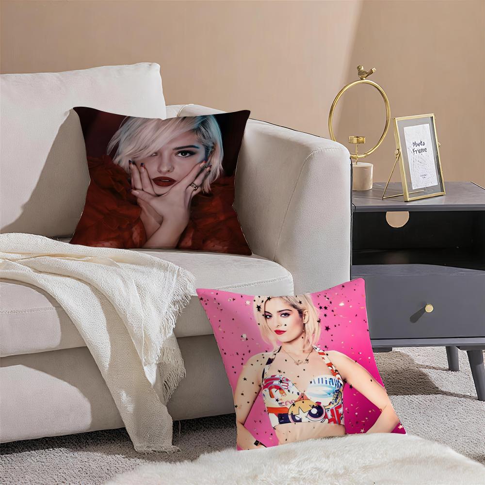 Pop American Singer BBebe Rexha Cushion Cover Pillowcase Short Plush Invisible zipper Room Sofa Cushion Cover