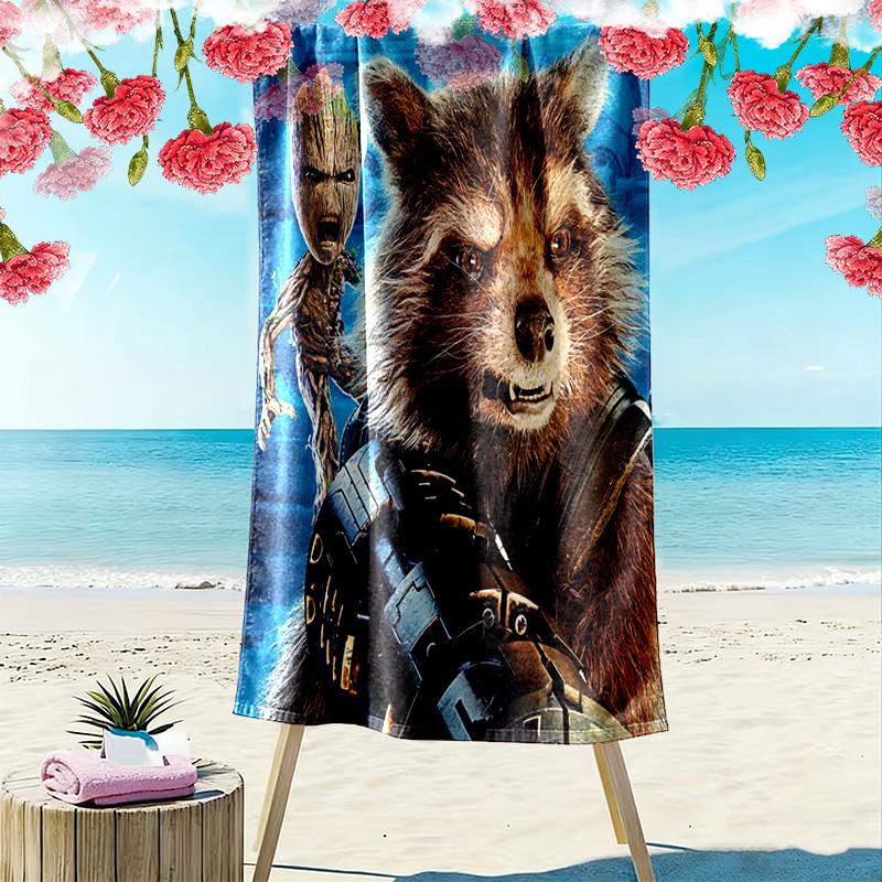 Groot Print Beach Towel, Large Soft Quick Dry Towel for Beach Camping Swimming