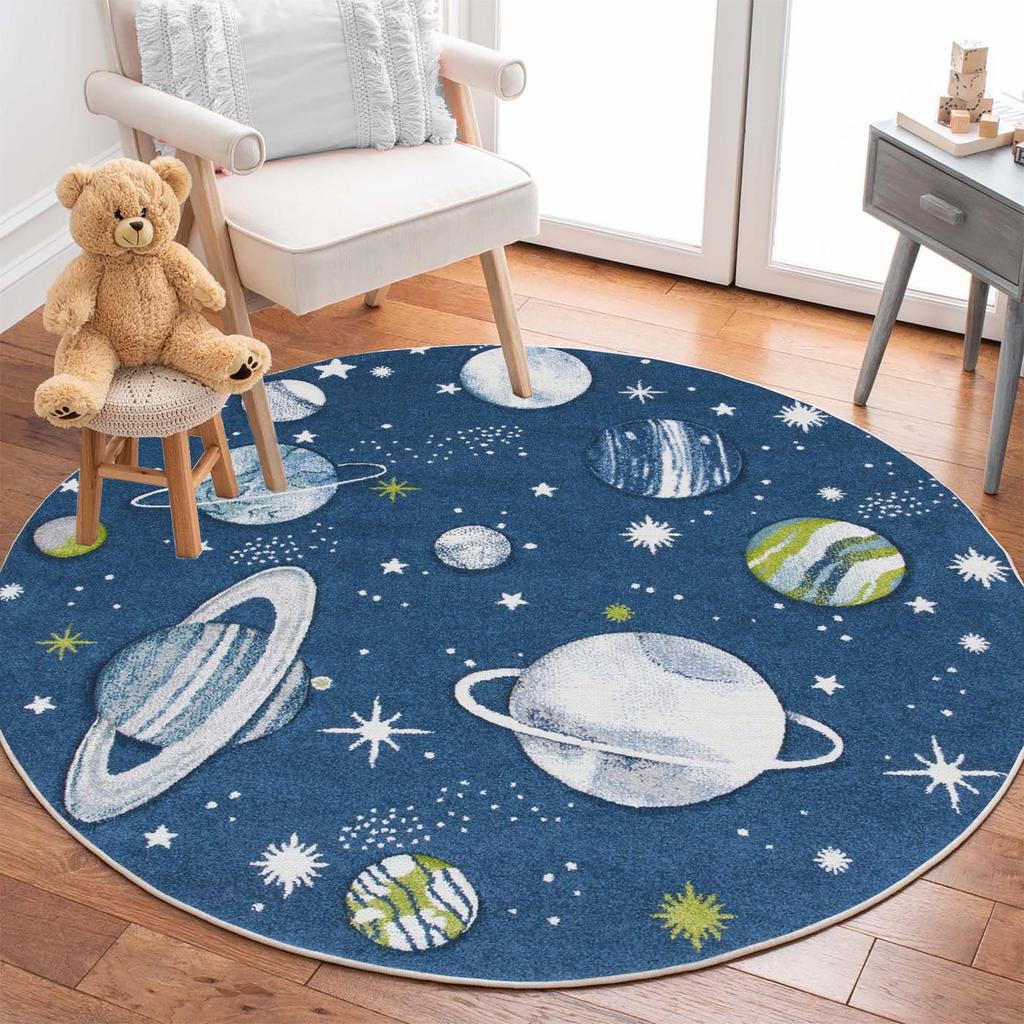 Декоративным сплетенный хлопком низкопробный сплетенный машиной картины планеты, ковер комнаты штрафа пятна устойчивый Вашабле современный