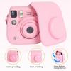 Защитный чехол RIEIBI из искусственной кожи для камеры Fujifilm Instax Instax Mini, регулируемый наплечный чехол для камеры Instax Mini SE/7+ - ремень, чехол для SE/7+, розовый.