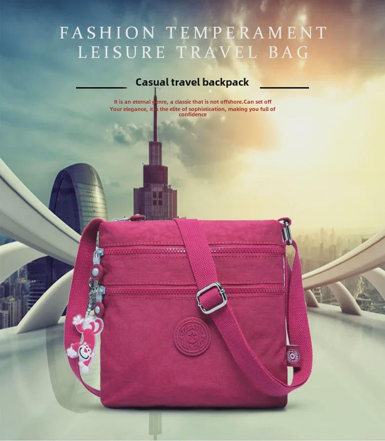 Versatile Lightweight Water-Repellent Nylon High-Top Shoulder Messenger Bag