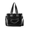 [NACZHLOVELL] Женская холщовая сумка-тоут на плечо Панк Crossbody Сумка-клатч с заклепками Полосатая Стимпанк 3в1 Стильная Уникальная A4 Большая вместимость Водонепроницаемая