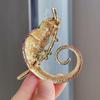 Chameleon Animal Lizard Brooch Pins Multicolor Jewelry Creative Gift for Women Fashion Office Outfit Highlight