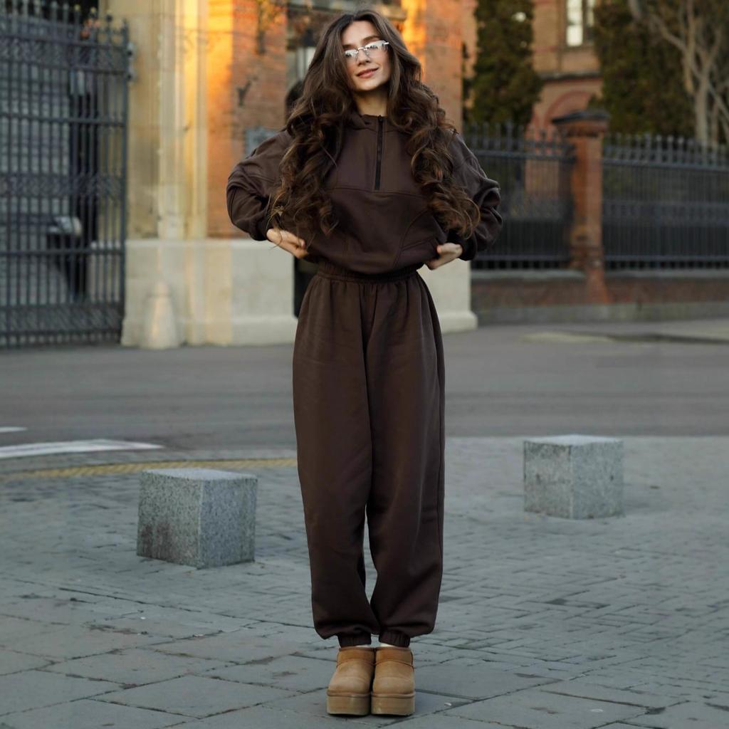 1116 European and American women's clothing casual fashion solid color semi-open placket sweater corset trousers set