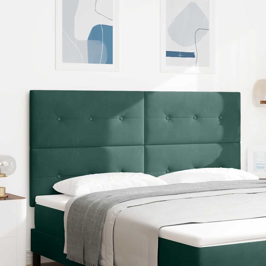 LED Headboard with LED Light Strips Green 180 cm Velvet
