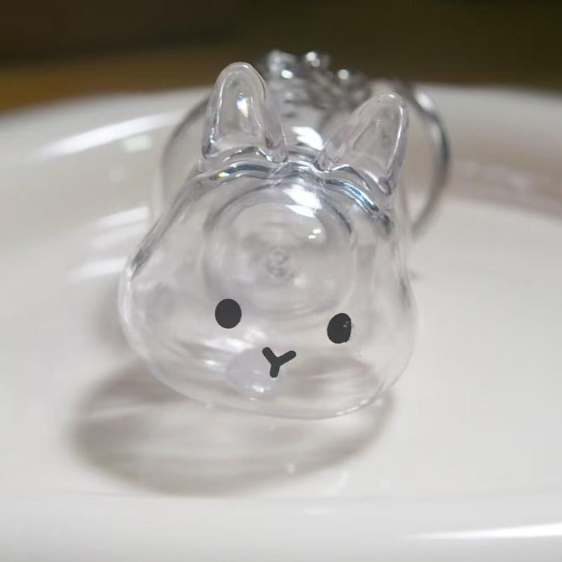 Rabbit Shape Storage Pendant Large Capacity Transparent Design Eco Friendly Material Multi Functional Organizer For Pet Hair Sma