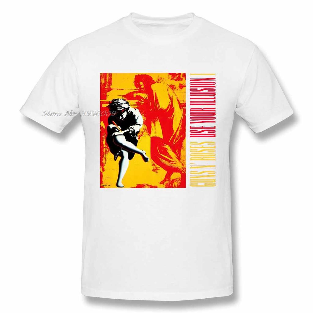 Новая мода рок GUNS N ROSES USE YOUR ILLUSION футболки мужская одежда хэви-метал хип-хоп футболка с коротким рукавом