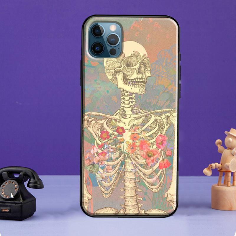 Gothic Fashion Skull Case For iPhone 11 14 Pro Max SE 2020 XR X XS Max 6S 7 8 Plus Cover For iPhone 12 13 Mini