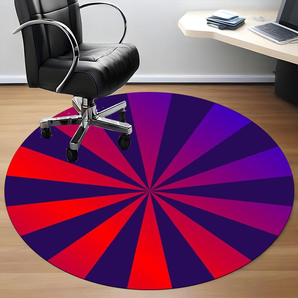 1pc Circle Pattern Chair Carpet for Office Non-Slip Mat for Office - Decorative Floor Mat yy251030207