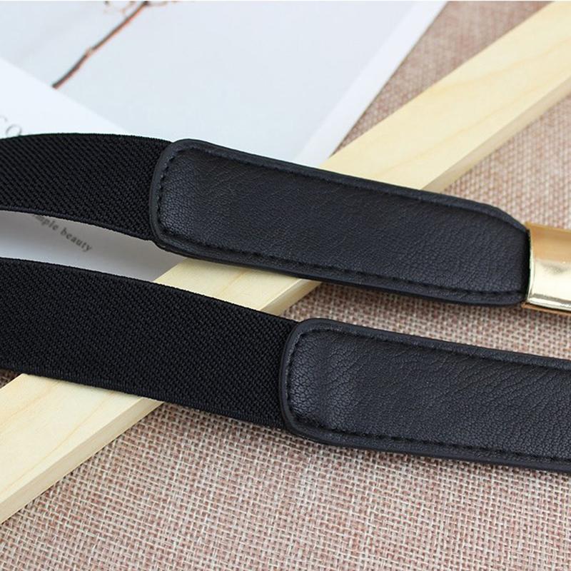 Эластичные ремни Женский ремень для платья Модный тонкий женский поясной ремень с металлической пряжкой EMA