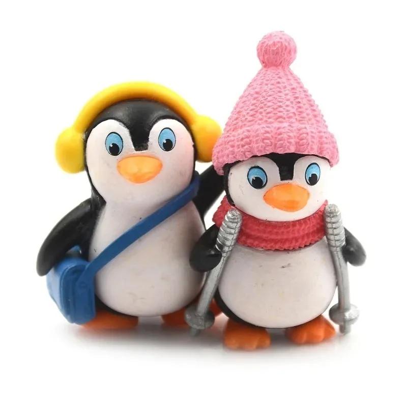 4 шт./набор DIY Crafts Mini Winter Penguin Mini Figure Christmas Figures For Fairy Garden Gnomes Moss Terrariums Decoration