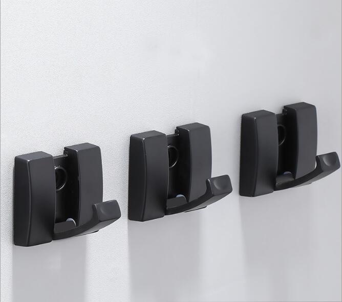 Tuqiu Черный крючок для халата Складная антикварная вешалка для одежды Вешалка для полотенец Алюминиевый кухонный крючок Дверная вешалка для настенного монтажа