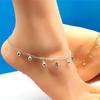 Double-Layer Beach Anklet with Rhinestone Bells - Japanese & Korean Style