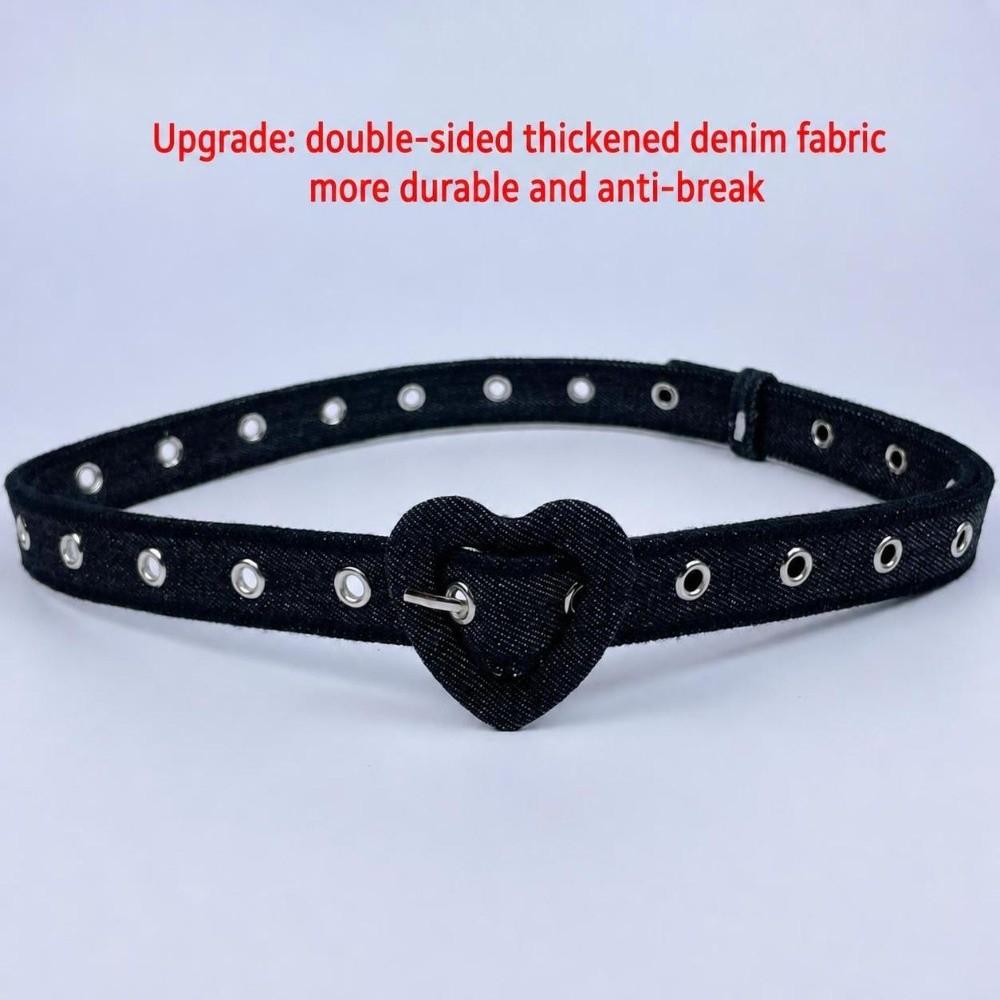 Slim Fit Denim Waist Belt Heart Shape Buckle Fashion Denim Belt For Women Girls