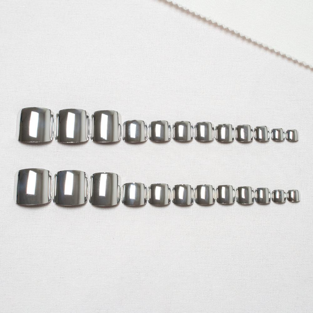 Square Head False Toe Nails Wearable Manicure Press On Nails Detachable Foot Nail Tips Women