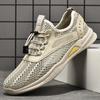 Mesh Shoes Men's Summer New Hollow Breathable Non-slip Soft Sole One Pedal Fly-woven Sports and Leisure Men's Shoes Jogging Shoes
