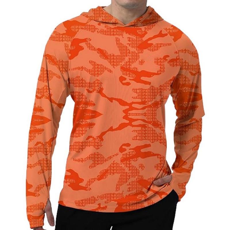 Mens UPF 50 Quick-Dry Long Sleeve Fishing Hoodie Sun Protection Shirt Summer Outdoor Sports Cycling Apparel