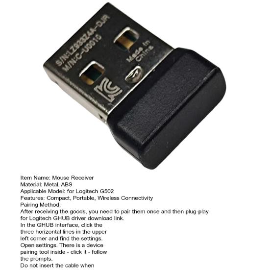 USB-адаптер-приемник для мыши G502 Компактный портативный дизайн Переключение между несколькими устройствами Стабильное беспроводное соединение USB-адаптер для Plug-and-Play