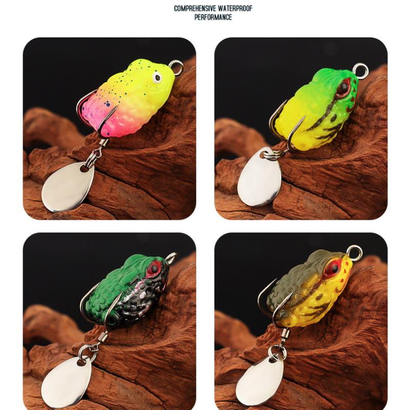 1Set Frog Soft Lure Tube Bait Plastic Fishing Lure With Fishing Hooks Topwater Ray Frog Artificial 3D Eyes