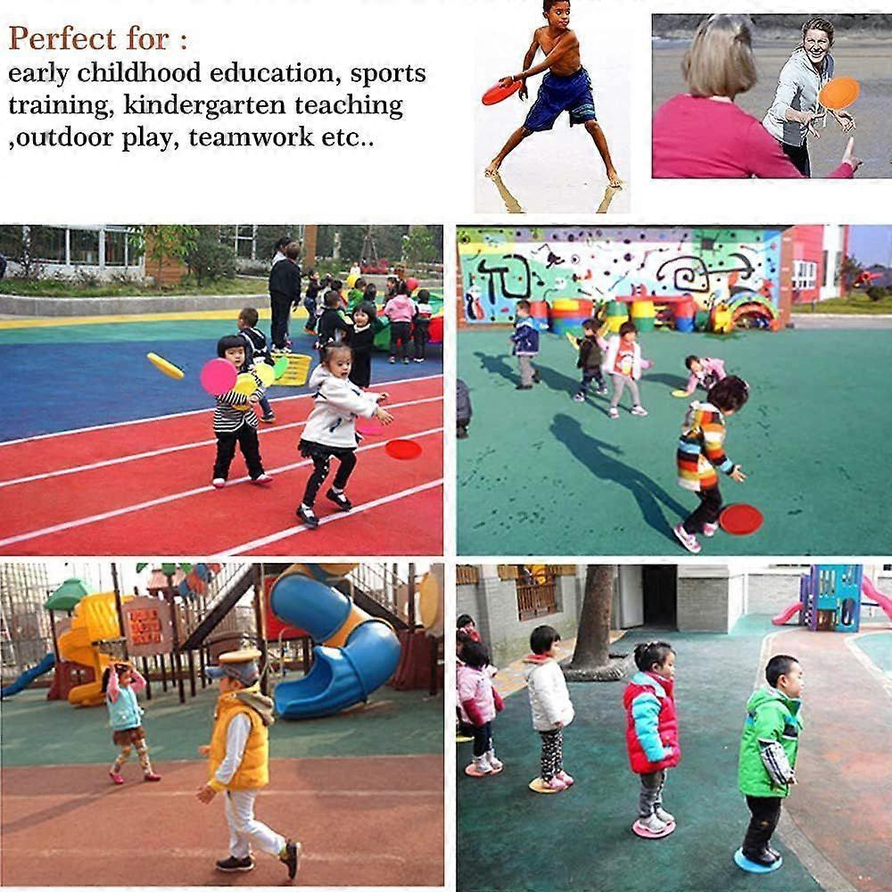 Kids Flying Disc Toy Outdoor Playing Lawn Game Disk Flyer for Kindergarten Teaching Soft Silicone Colorful 6 Pack Set