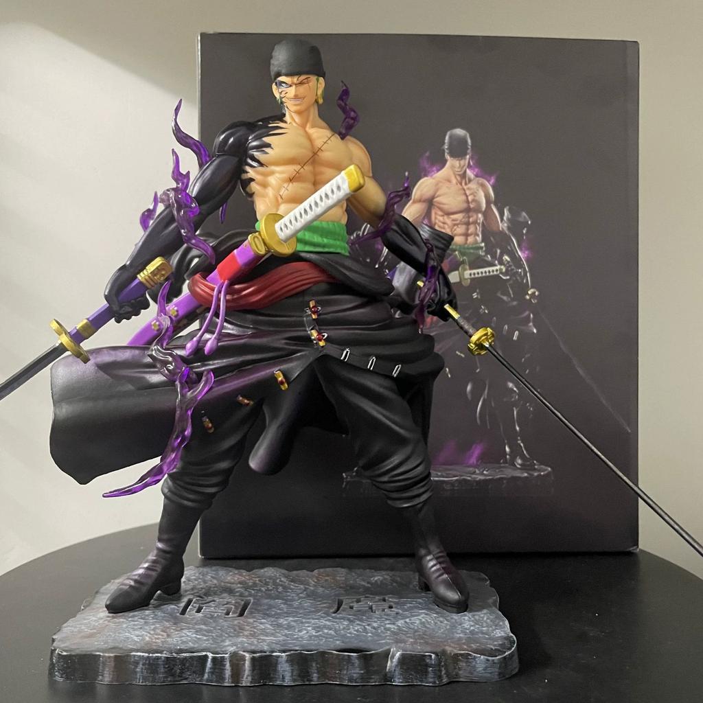 24 см Фигурка One Piece Эмма Зоро из ПВХ Самурай Трех Мечей Ророноа Зоро Фигурка Боевая Форма Статуя Настольное Украшение Аниме Игрушка Подарки