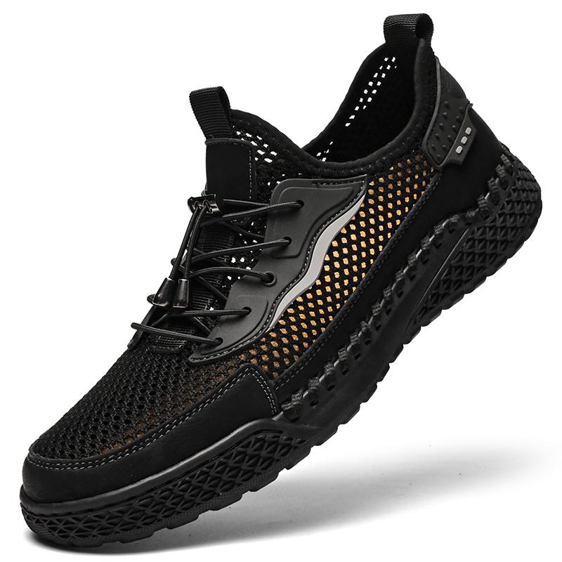 Outdoor Mesh Men Sneakers Slip On Breathable Summer Casual Shoes Lightweight Camping Hiking Mountain Climbing Sneaker Mens Top