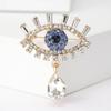 Роскошный темпераментный корсаж Devil'S Eye с синими бриллиантами, брошь в виде глаза, изысканная брошь со стразами