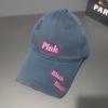 American soft top ripped letter baseball cap men's and women's trendy brand cap showing face small embroidery hat
