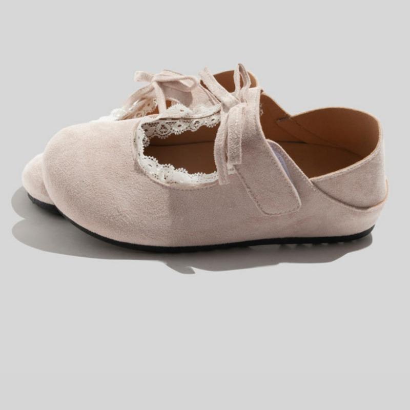 Ретро Кружево Закрытый Носок Полутапочки Уличная Обувь на Плоской Подошве Слипоны Женская Обувь