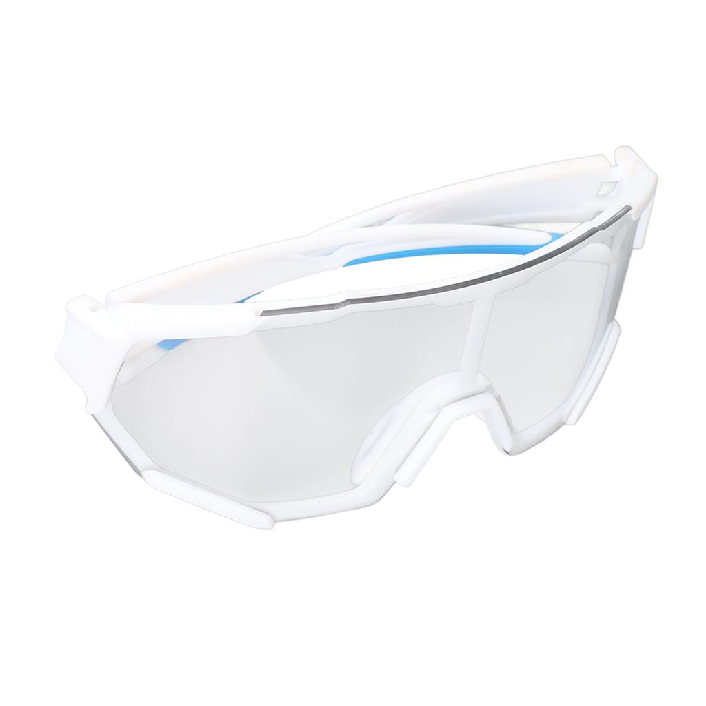 Cycling Glasses TR90 UV Protection Plain PC Color Changing Sports Sunglasses for Riding Running Fishing White