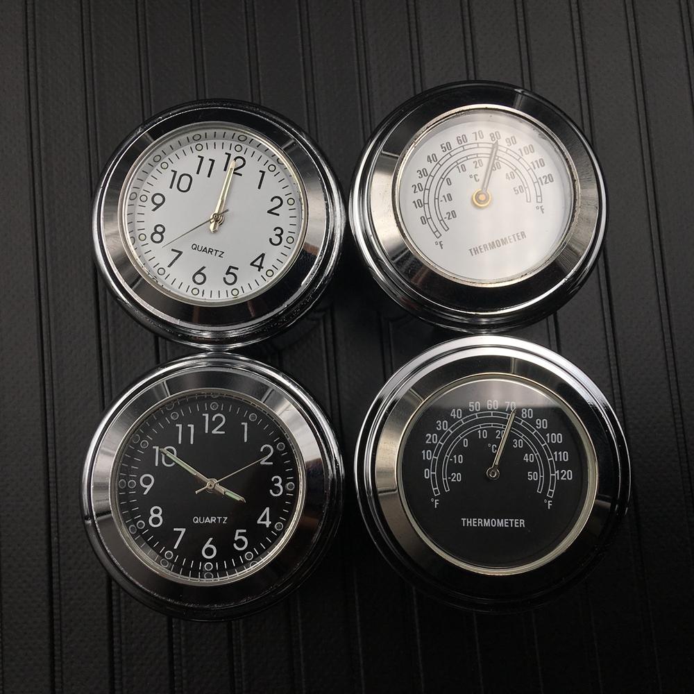 7/8" или 1" Мотоциклетные часы и термометр на руль Подходят для Harley Honda Yamaha Suzuki Kawasaki UTV ATV