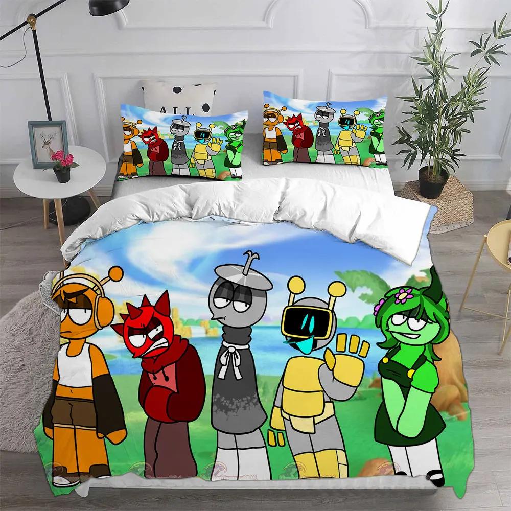 Комплекты постельного белья Sprunki Покрывало Одеяло Пододеяльник Наволочка Наборы из 2-3 предметов Детская Взрослая Спальня Декор