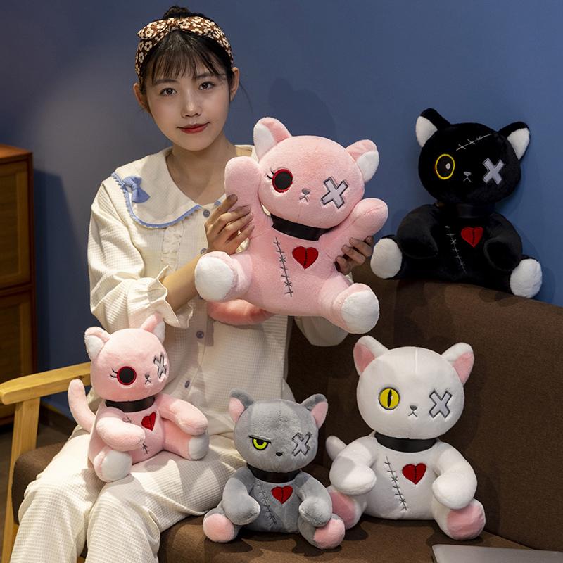 Плюшевые игрушки Reborn Cat, мягкая темная серия, готическая кукла Лолита с животными, плюшевые детские игрушки на Хэллоуин, домашний декор