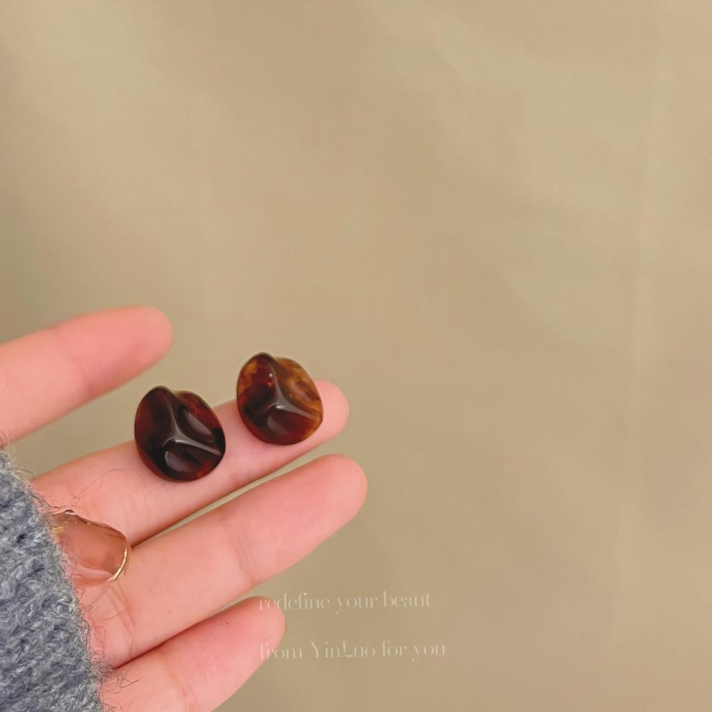 «Серьги-иглы Майяра 925»: "Янтарный жемчуг в стиле ретро для осени/зимы"