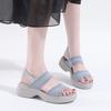 20252025 New sandals women's light sports style comfortable rubber band large size platform slippers