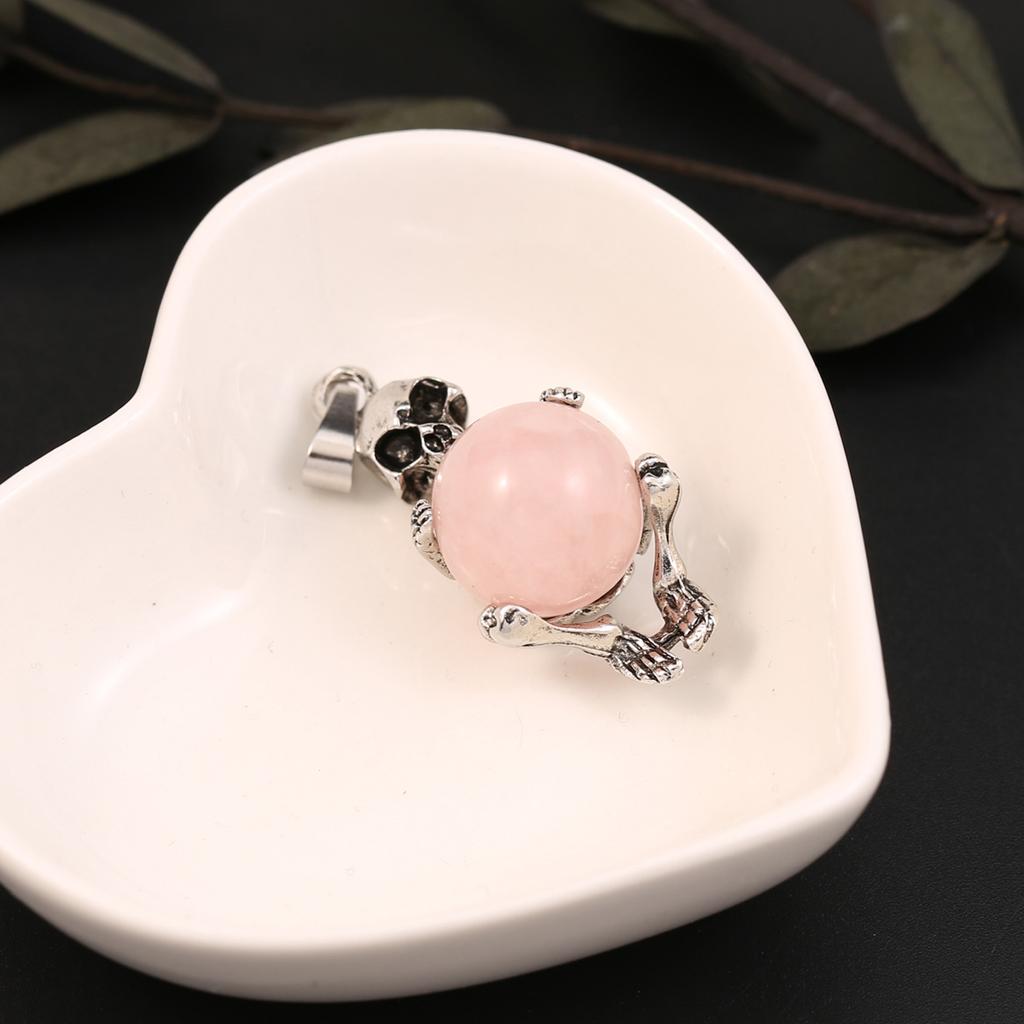 Ожерелье, кулон из натурального камня малахит/розовый кварц, подвеска в форме черепа, подвески для изготовления ювелирных изделий, ожерелье, браслет, аксессуары