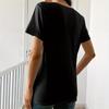 Women'S Never-Give-Up Motivational T-Shirt | Black and White, Durable and Comfortable, Suitable for Fitness, Casual Wear, or The Office,